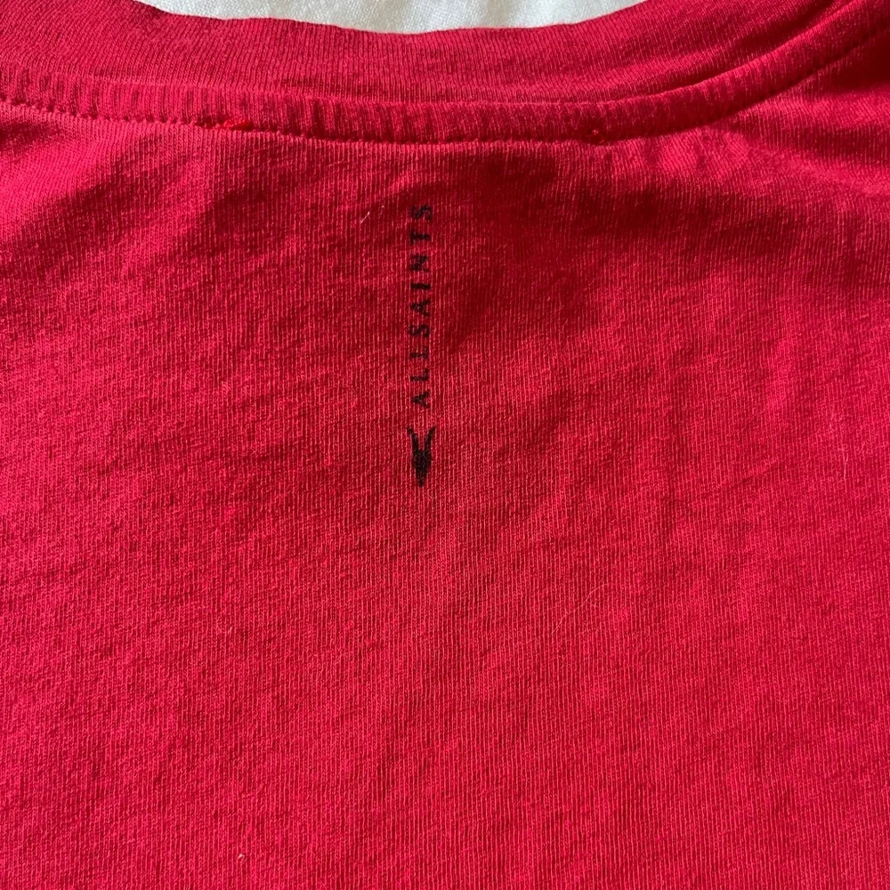 All Saints Red Short Sleeve Tee - Picture 4 of 5